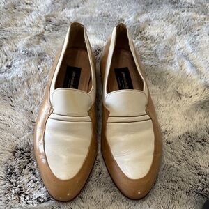 Pierre Cardin Men’s 10 Two-Tone Leather Loafer Almond Toe Low Heel Made in Spain